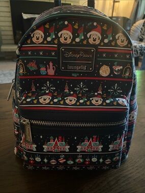 Loungfly Disney Parks Christmas backpack, new with tags still attached